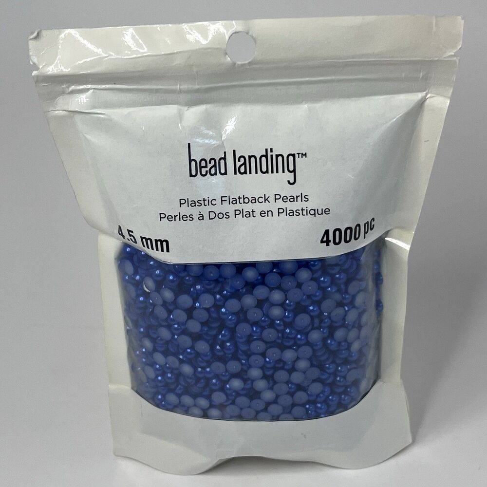 Bead Landing Plastic Flatback Shimmering Blue Pearls 4.5mm 4000pc